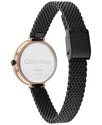 Calvin Klein Black Stainless Steel Mesh Bracelet Watch 28mm