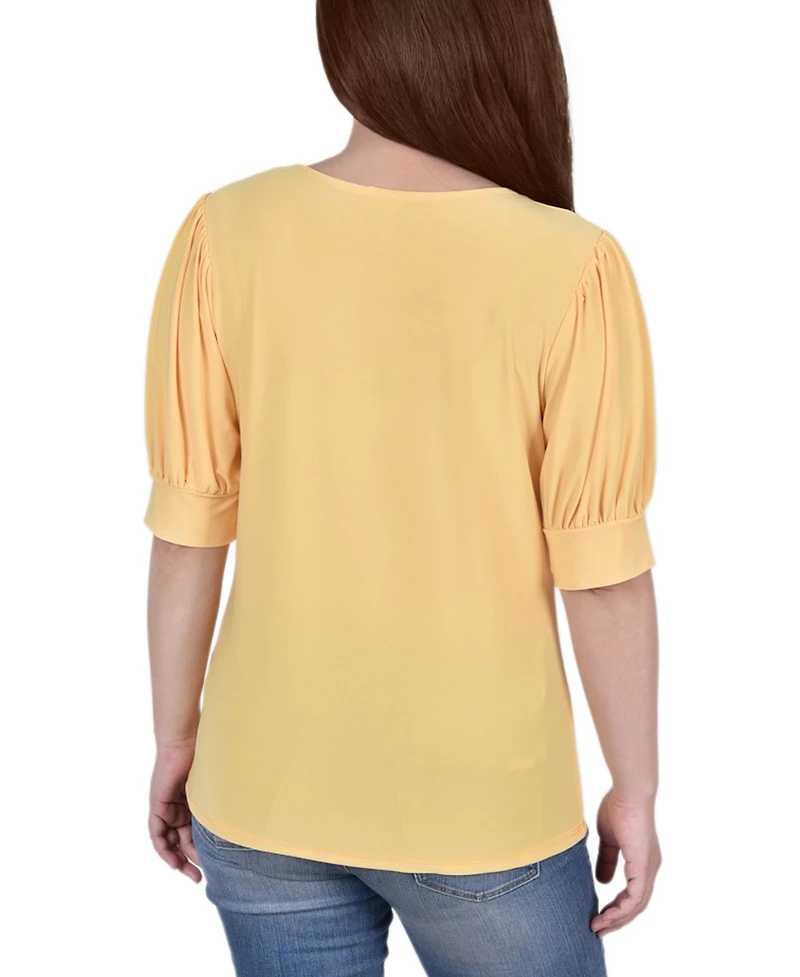 Ny Collection Petite Short Sleeve Balloon Top