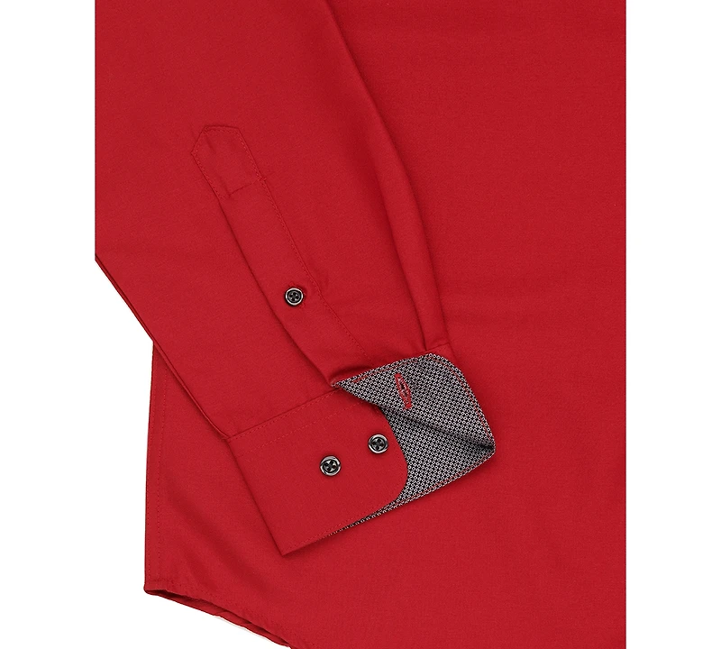 Calabrum Men's Regular Fit Solid Wrinkle Free Performance Dress Shirt