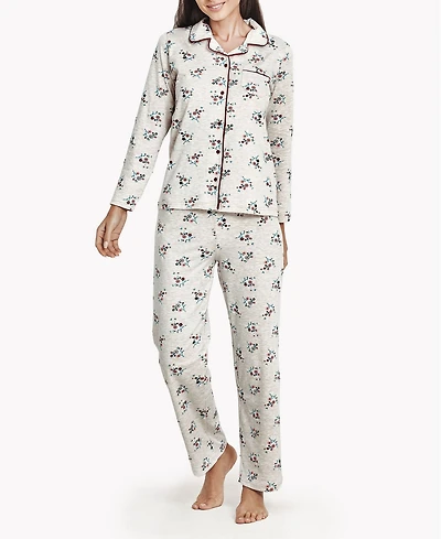Women's Flower Bouquet Soft Long-Sleeve Pajama Set