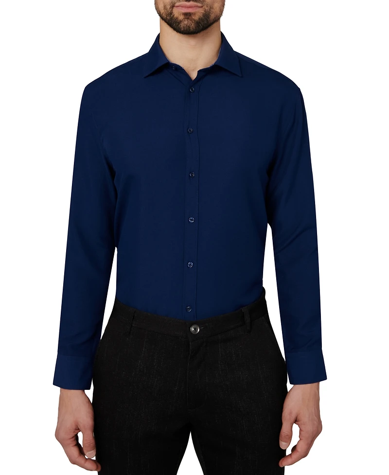 Calabrum Men's Regular Fit Solid Wrinkle Free Performance Dress Shirt