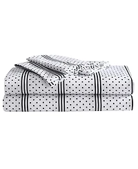 Betsey Johnson Dots And Stripes -Pc. Microfiber Sheet Set