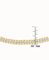 Diamond Accent Rope Edge Adjustable Bolo Bracelet in 14K Gold Plate