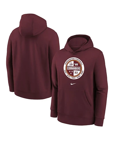 Big Boys Nike Burgundy Washington Commanders Alternate Logo Pullover Hoodie