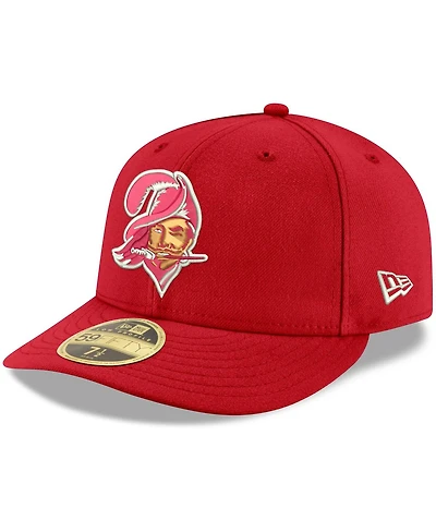 Men's New Era Red Tampa Bay Buccaneers Omaha Throwback Low Profile 59Fifty Fitted Hat