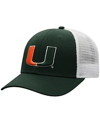 Men's Top of the World Green, White Miami Hurricanes Trucker Snapback Hat