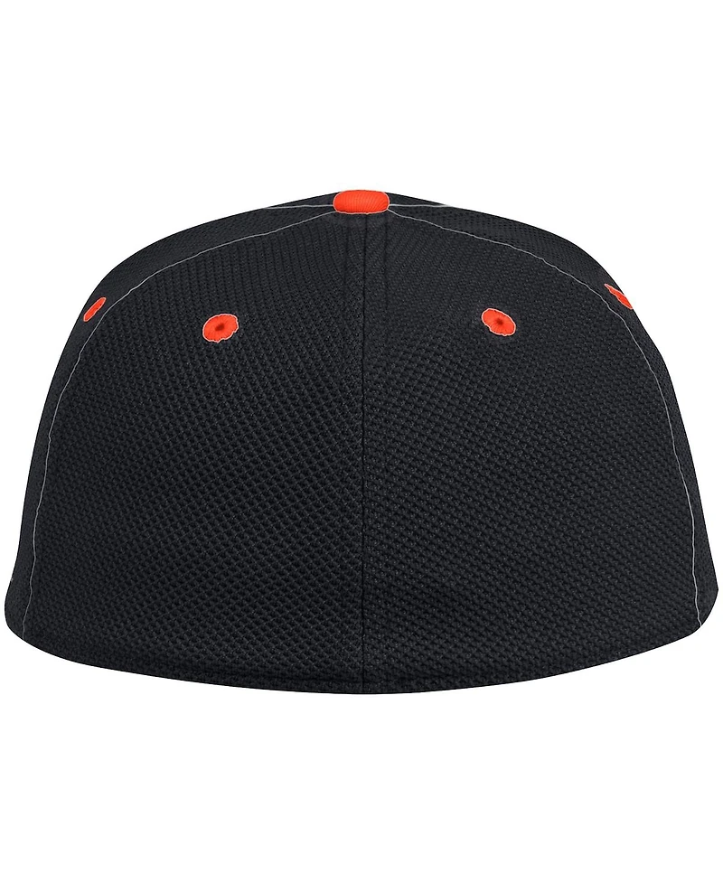 Men's adidas Black, Orange Miami Hurricanes On-Field Baseball Fitted Hat