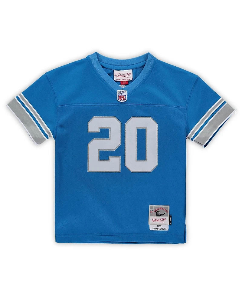 Preschool Boys and Girls Mitchell & Ness Barry Sanders Blue Detroit Lions 1996 Retired Legacy Jersey