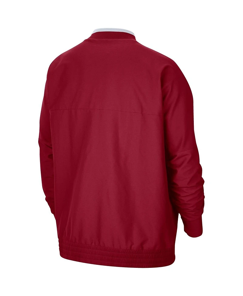 Men's Jordan Crimson Oklahoma Sooners 2021 Coach Half-Zip Jacket