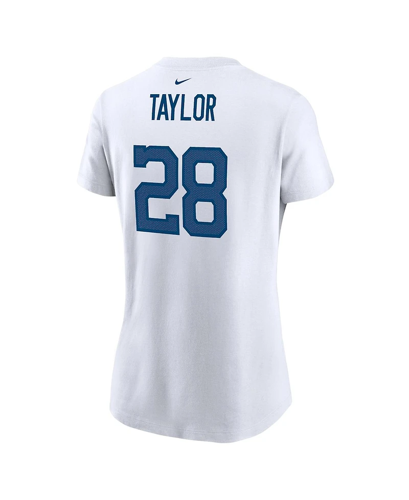 Women's Nike Jonathan Taylor White Indianapolis Colts Player Name Number T-shirt