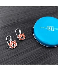 Women's Dayna Designs Auburn Tigers Silver-Tone Enamel Dangle Earrings