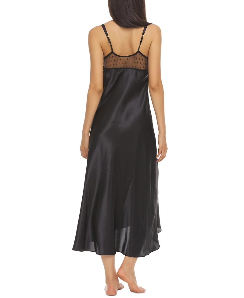 Flora by Flora Nikrooz Stella Satin Venise Trim Lingerie Nightgown