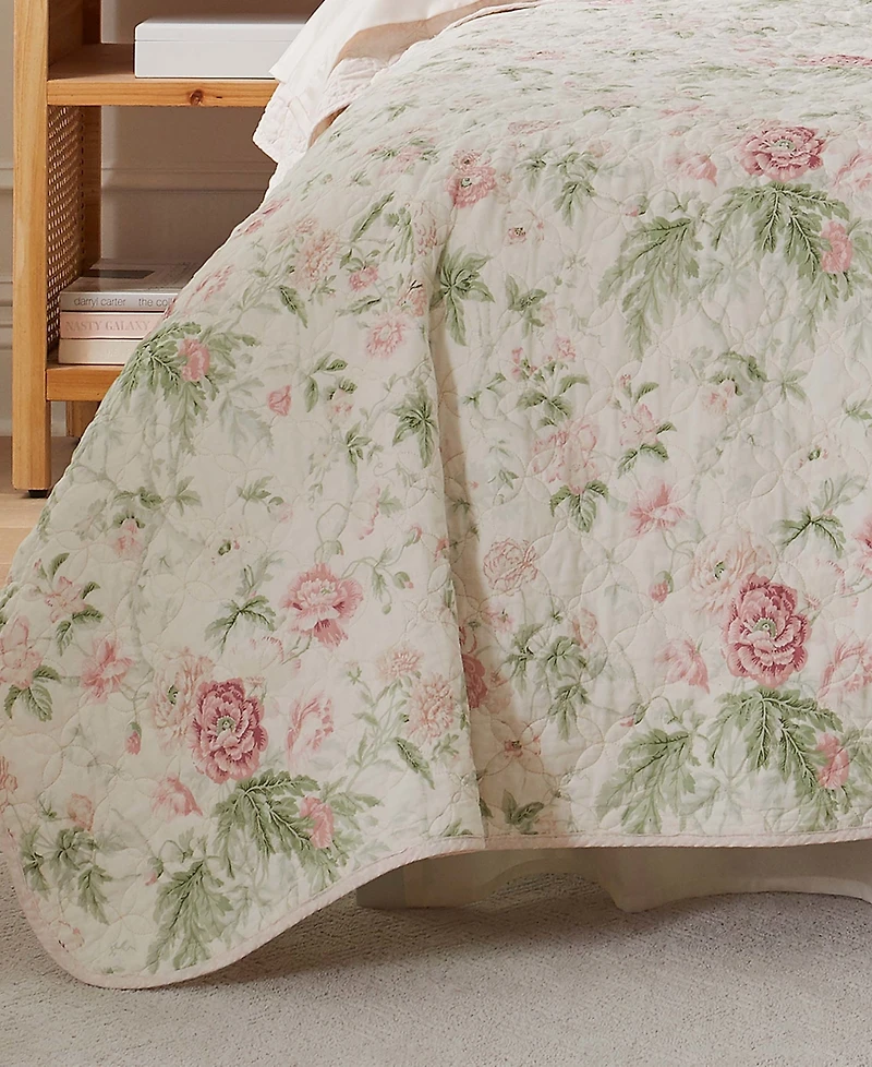 Laura Ashley Breezy Floral Reversible 3 Piece Quilt Set, King