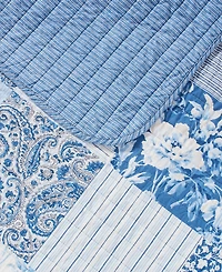 Laura Ashley Paisley Patchwork Reversible -Pc. Quilt Set