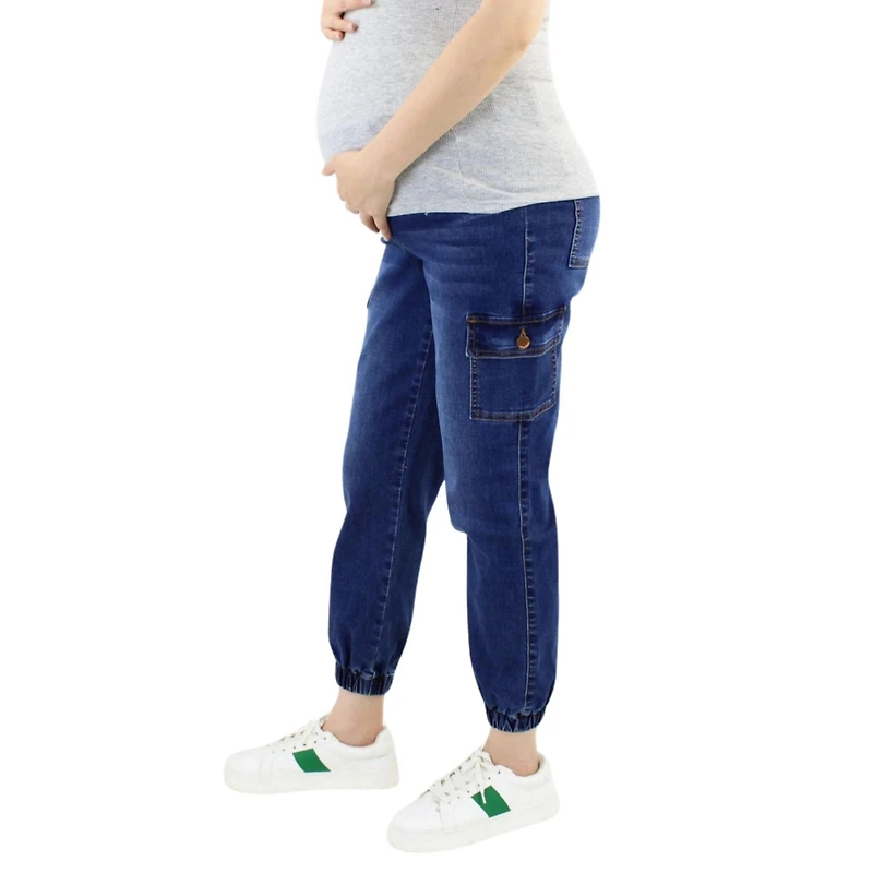 Indigo Poppy Maternity Red Hyper Twill 6 Pocket Skinny Cargo