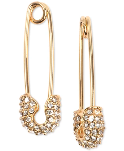 Karl Lagerfeld Paris Pave Safety Pin Drop Earrings