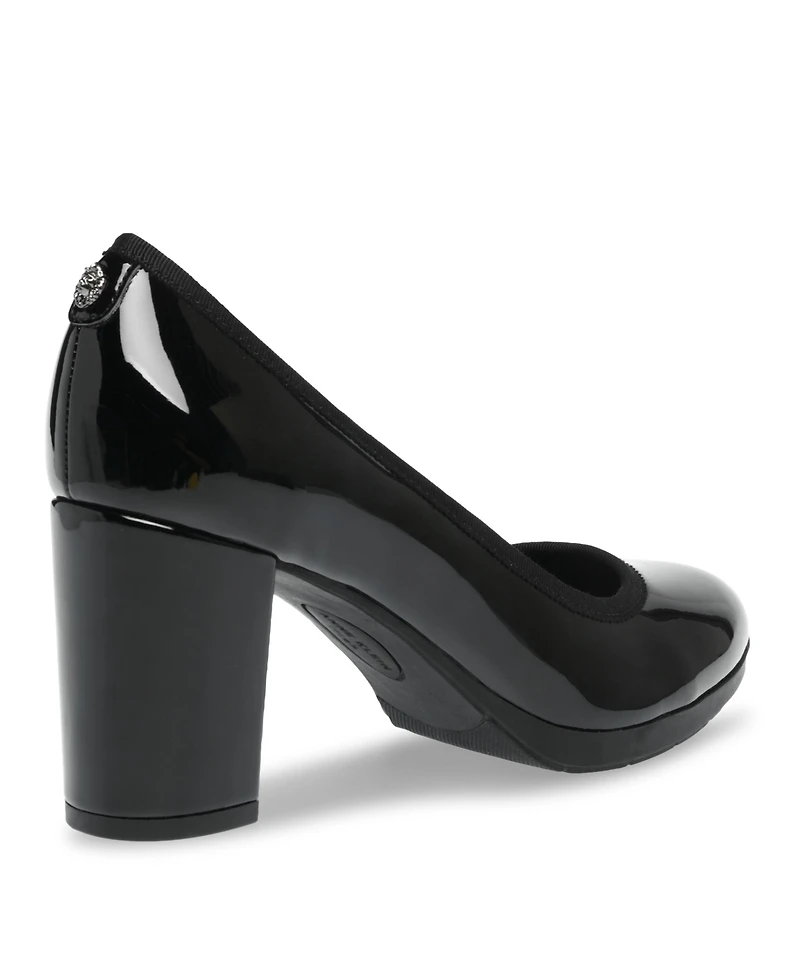 Anne Klein Women's Castana Round Toe Block Heel Pumps