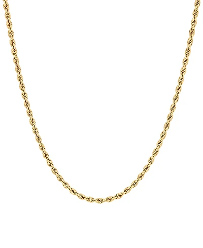 Glitter Rope Link 16" Chain Necklace (2mm) in 10k Gold