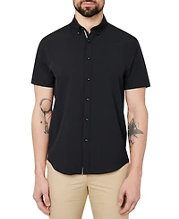 Society of Threads Men's Regular Fit Non-Iron Performance Stretch Solid Button-Down Shirt