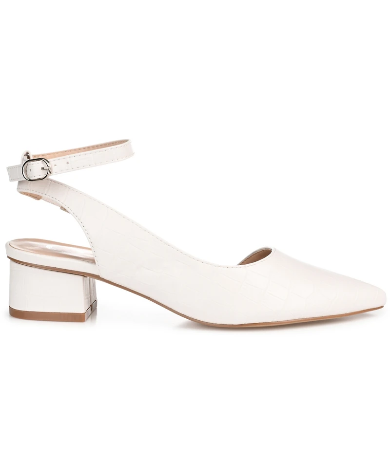 Journee Collection Women's Keefa Ankle Strap Slingback Heels