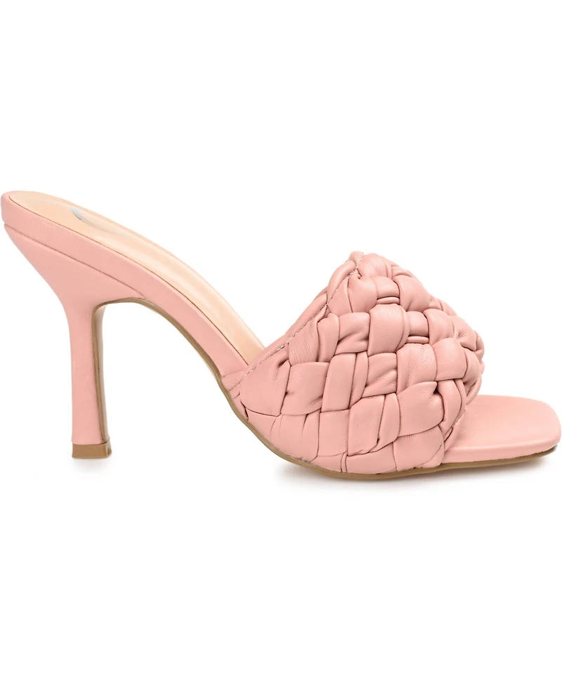 Journee Collection Women's Raquelah Woven Stiletto Sandals