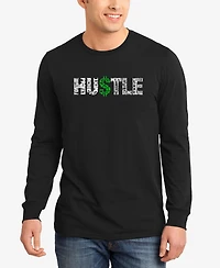 Men's Word Art Long Sleeve Hustle T-shirt