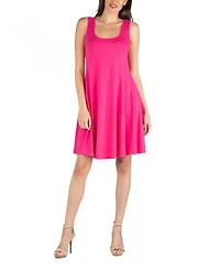 24seven Comfort Apparel Women's Sleeveless A-Line Fit and Flare Skater Dress