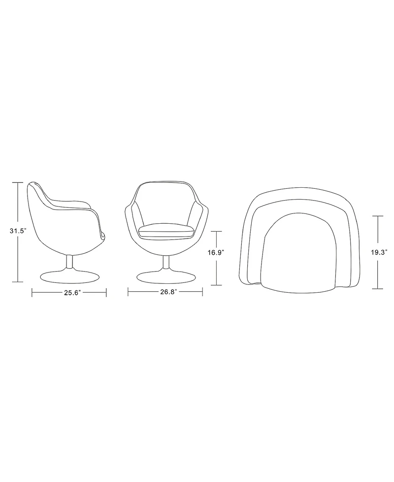 Manhattan Comfort Caisson Swivel Upholstered Accent Chair