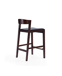 Manhattan Comfort Klismos 3-Piece Leatherette Upholstered Counter Stool Set