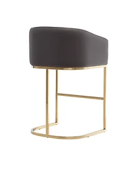 Manhattan Comfort Louvre 3-Piece Leatherette Upholstered Counter Stool Set