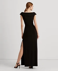 Lauren Ralph Women's Jersey Off-the-Shoulder Side-Slit Column Gown