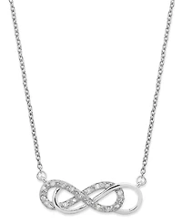Diamond Double Infinity Pendant Necklace in Sterling Silver (1/10 ct. t.w.)