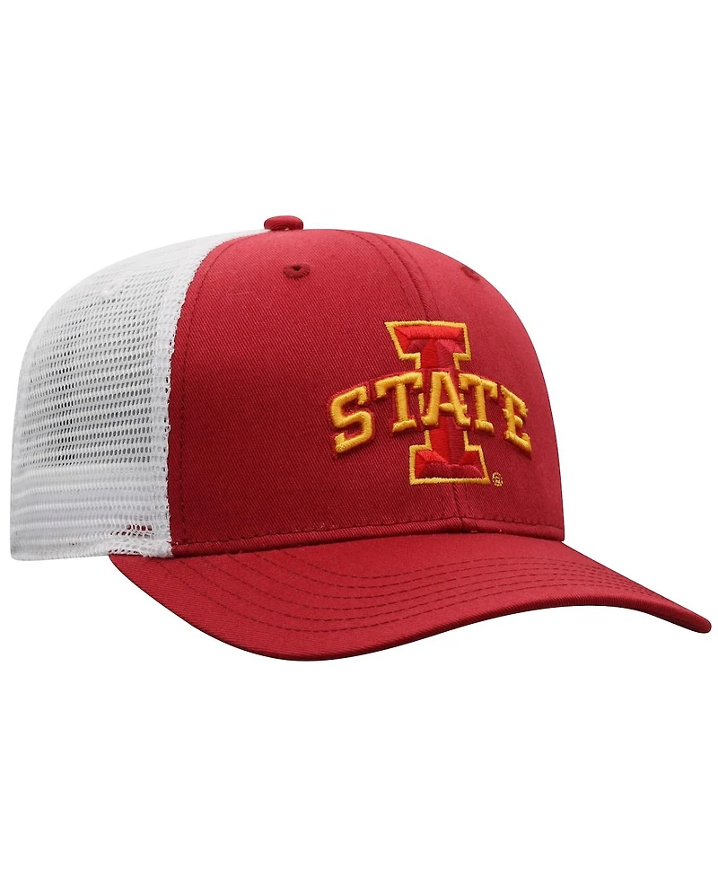 Men's Top of the World Cardinal, White Iowa State Cyclones Trucker Snapback Hat