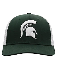 Men's Top of the World Green, White Michigan State Spartans Trucker Snapback Hat