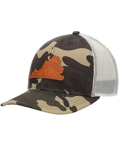 Men's Local Crowns Camo Virginia Icon Woodland State Patch Trucker Snapback Hat