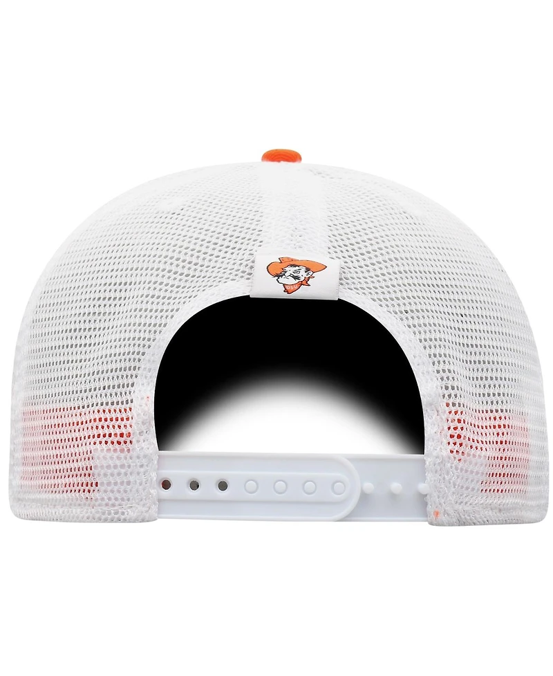 Men's Top of the World Orange, White Oklahoma State Cowboys Trucker Snapback Hat