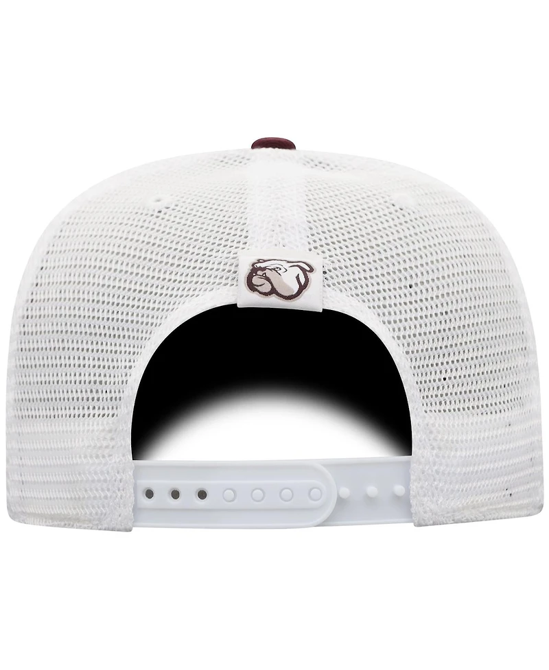 Men's Top of the World Maroon, White Mississippi State Bulldogs Trucker Snapback Hat