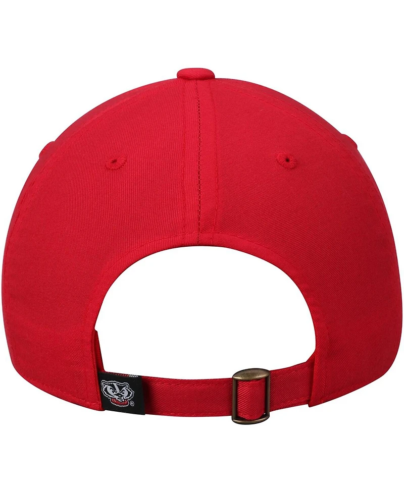 Men's Top of the World Red Wisconsin Badgers Primary Logo Staple Adjustable Hat