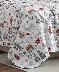 Southshore Fine Linens Holly Jolly Lane Oversized Reversible 3-Pc. Quilt Set, Full/Queen