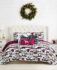 Southshore Fine Linens Merry Town Christmas Oversized Reversible 6-Pc. Quilt Set