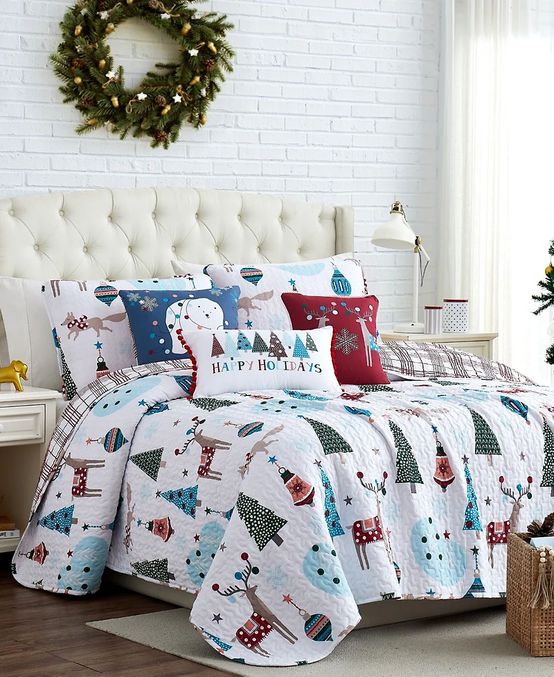 Southshore Fine Linens Winter Wonderland Oversized Reversible 6-Pc. Quilt Set