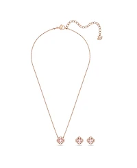 Swarovski Sparkling Dance Clover Rose Gold Tone Plated Set