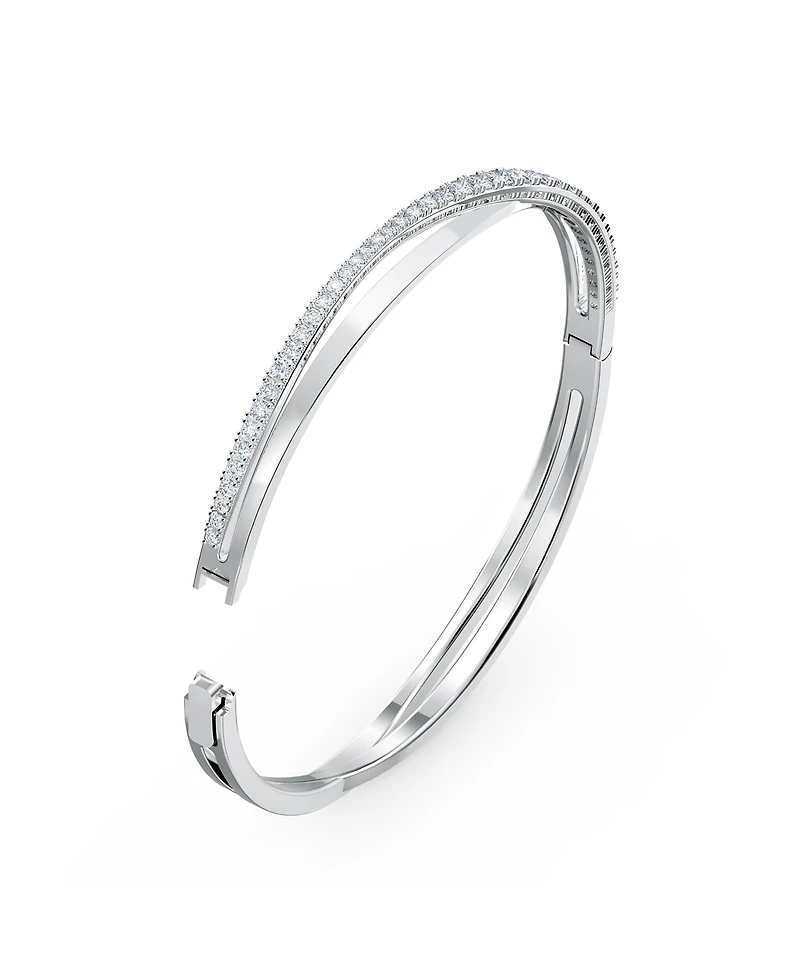 Swarovski Twist Rhodium Plated Bangle