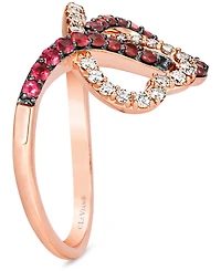 Le Vian Passion Ruby (3/8 ct. t.w.) & Nude Diamond (1/3 Interlocking Hearts Ring 14k Rose Gold
