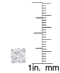 Women's Fine Silver Plated Cubic Zirconia Stud Hoop Earrings Set, 4 Pieces