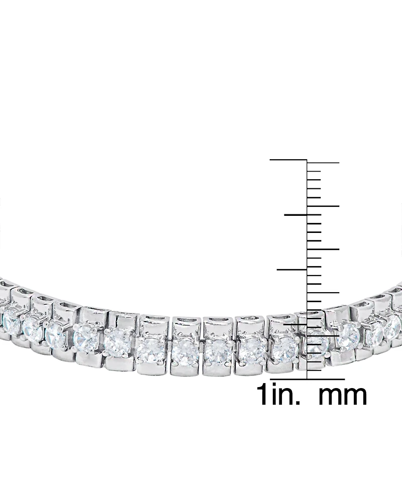 Women's Fine Silver Plated Cubic Zirconia Watch Link Bracelet