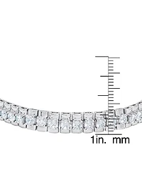 Women's Fine Silver Plated Cubic Zirconia Watch Link Bracelet