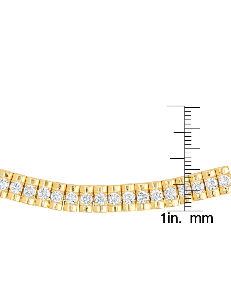 Women's 14k Gold Plated Cubic Zirconia Line Bracelet