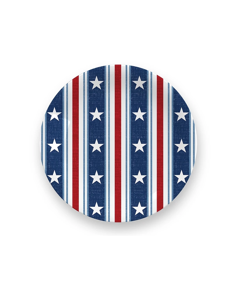 Abode Homewares Melamine Stars Stripes Salad Plates, Set of 4