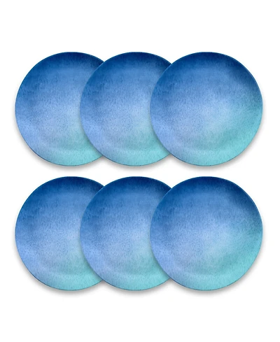 Abode Homewares Melamine Oceanic Ombre Dinner Plates, Set of 6